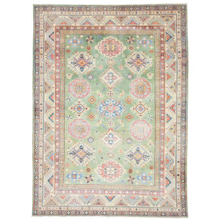 Rug Kazak Afghanistan 199x280 Sage Green Cream