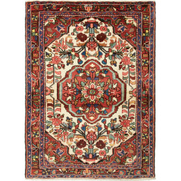 Hand Made Rug Hamadan Persia 106x147 Red Ivory