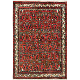 Hand Made Rug Hamadan Persia 101x150 Red Dark B