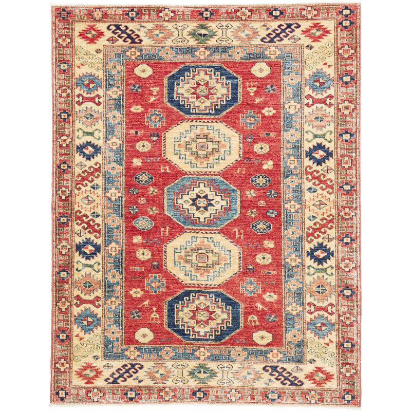 Rug Kazak Fine Pakistan 148x191 Red Cream
