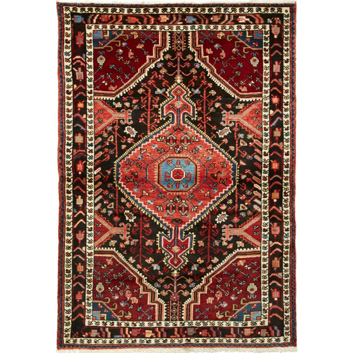 Hand Made Rug Hamadan Persia 114x165 Dark Red B