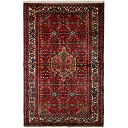Hand Made Rug Hamadan Persia 136x207 Red Dark B