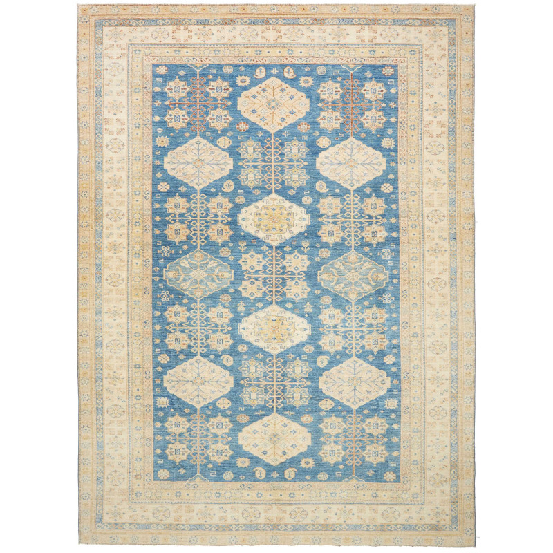Rug Kazak Fine Pakistan 308x424 Blue Cream