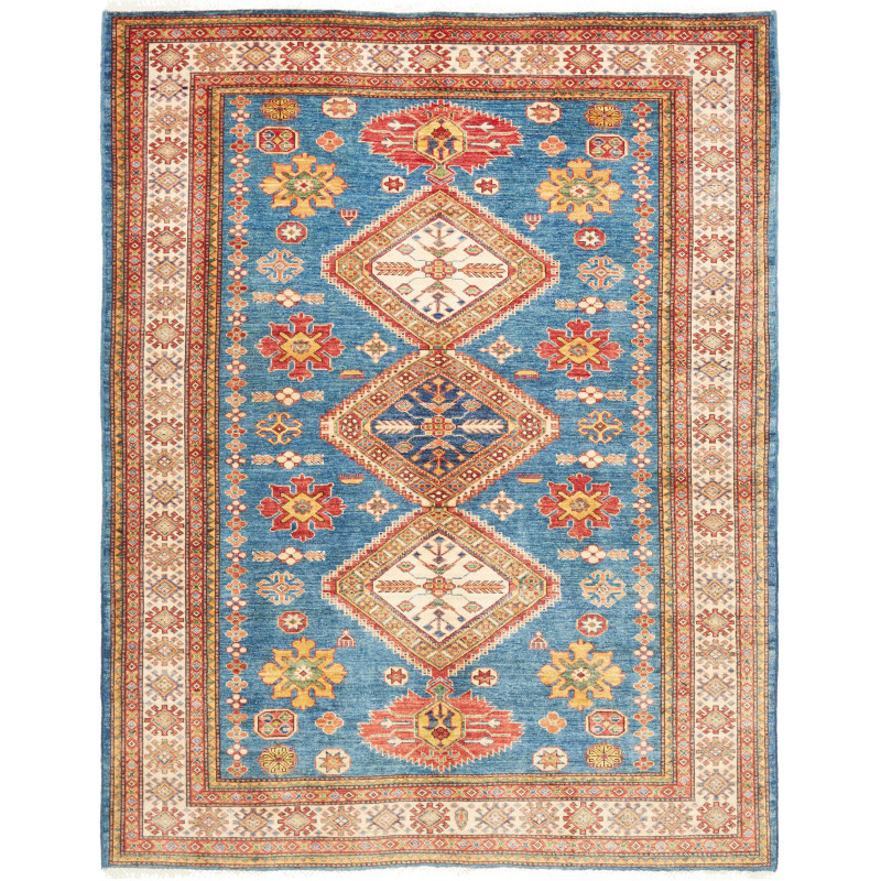Rug Kazak Fine Pakistan 175x226 Petrol Blue Red