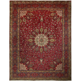 Tappeto Originale Tabriz Persia 302x390 Rosso A
