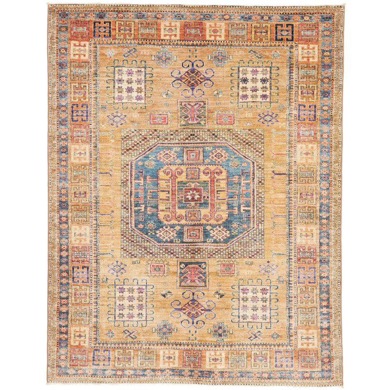 Rug Kazak Fine Pakistan 147x190 Gold Blue