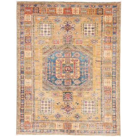 Rug Kazak Fine Pakistan 147x190 Gold Blue