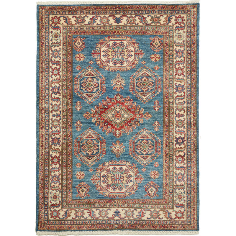 Rug Kazak Fine Pakistan 121x170 Petrol Blue Bei
