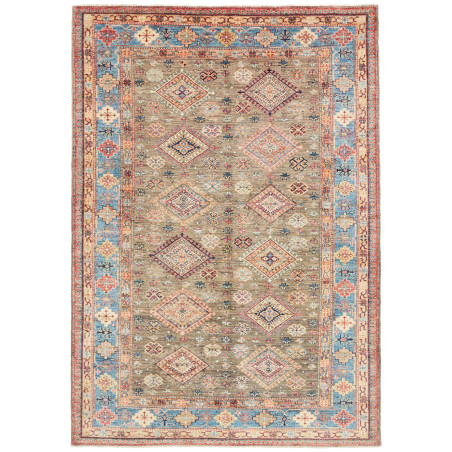 Rug Kazak Fine Pakistan 168x237 Olive Green Sky