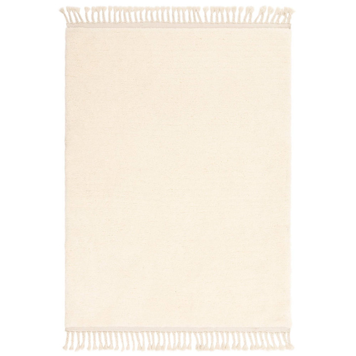 Tappeto Fes tinta unita crema e bianco 200x290 c