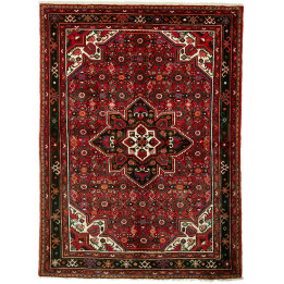 Hand Made Rug Hamadan Persia 161x218 Red Black