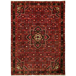 Hand Made Rug Hamadan Persia 150x208 Red Black
