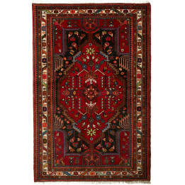 Hand Made Rug Hamadan Persia 137x210 Red Black