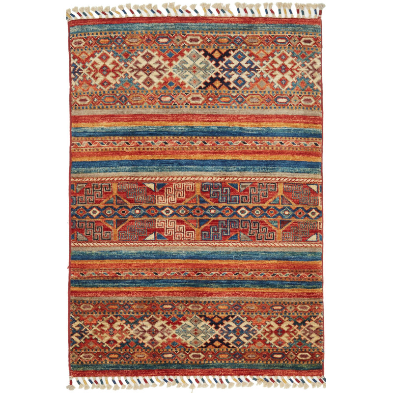 Rug Samarkand Pakistan Terracotta Blue
