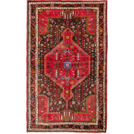 Hand Made Rug Hamadan Persia 137x225 Red Dark B