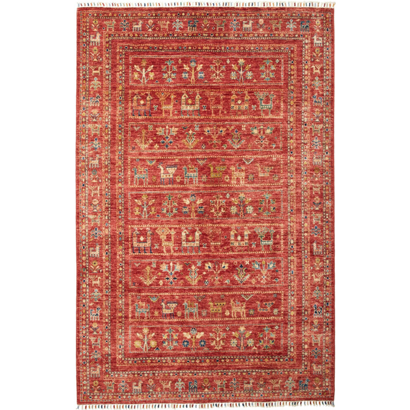 Rubin 142x216 Cm Rubin, Pakistan, Hand-carded Wool (warp: