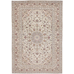 Hand Made Rug Kashan Persia 248x358 Ivory Burgu