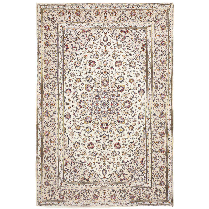 Hand Made Rug Kashan Persia 202x298 Ivory Dark