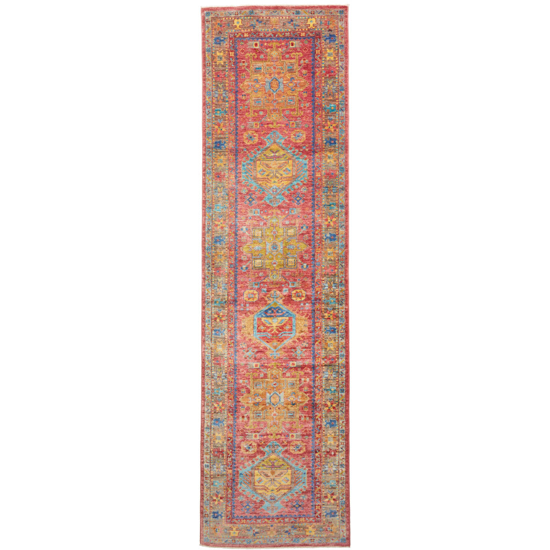Rug Tribal Pakistan 80x299 Red Yellow