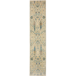 Rug Shahi Fine Pakistan 79x341 Cream Blue