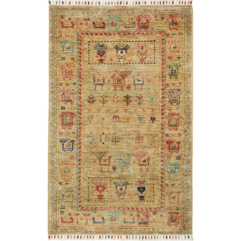 Rug Rubin Pakistan 80x126 Beige Red