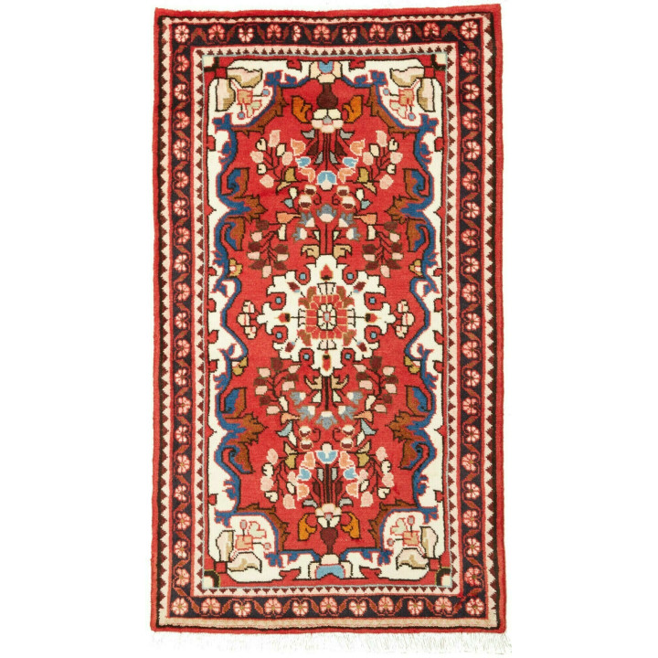 Hand Made Rug Hamadan Persia 69x121 Red Ivory