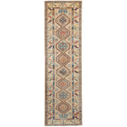 Rug Kazak Fine Pakistan 75x252 Beige Blue