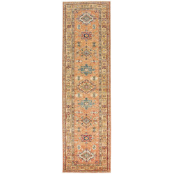 Rug Kazak Fine Pakistan 84x299 Terracotta Burnt