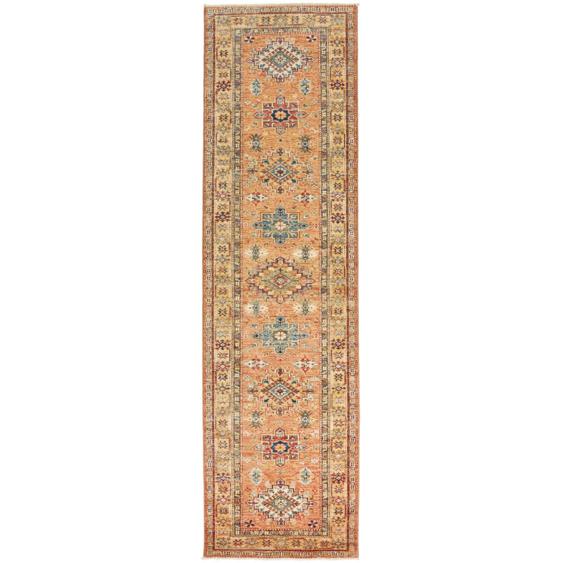 Rug Kazak Fine Pakistan 84x299 Terracotta Burnt