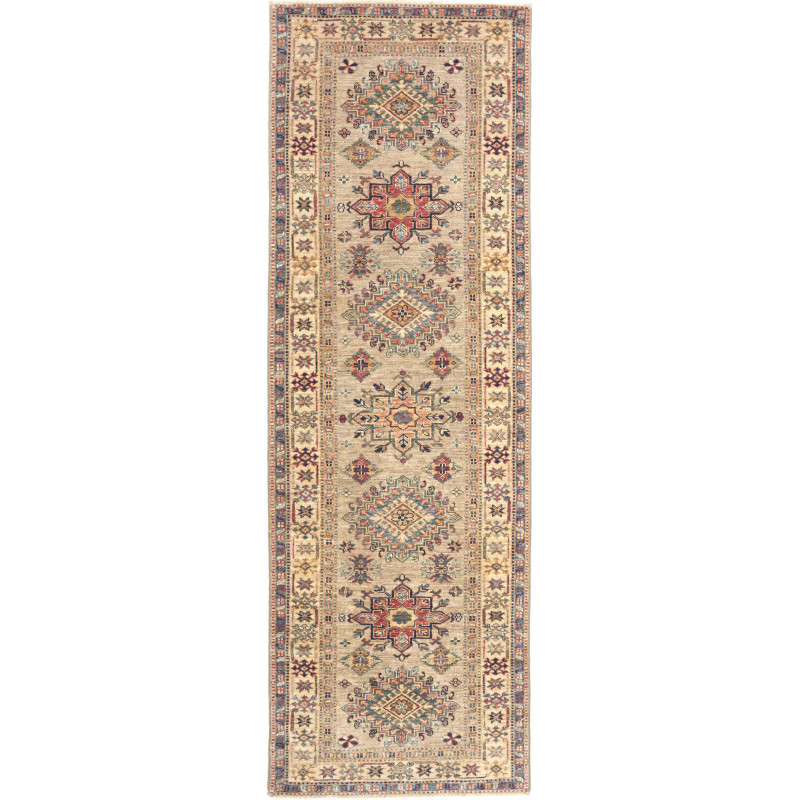 Rug Kazak Fine Pakistan 83x256 Beige Red