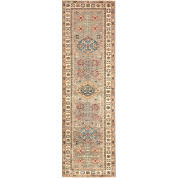 Rug Kazak Fine Pakistan 79x254 Greige Teal