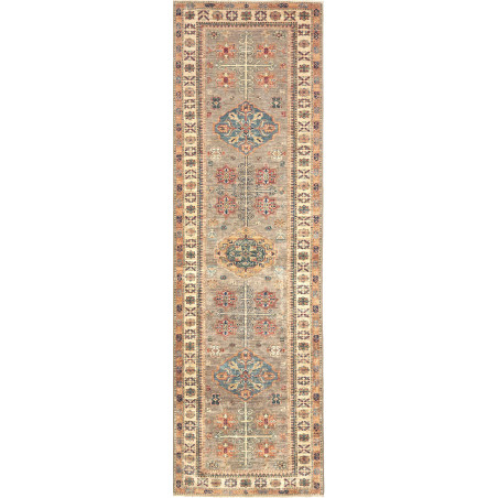 Rug Kazak Fine Pakistan 79x254 Greige Teal