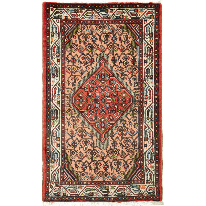Hand Made Rug Hamadan Persia 77x127 Peach Pink
