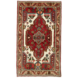 Hand Made Rug Hamadan Persia 82x142 Red Ivory