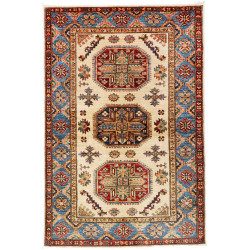 Rug Kazak Fine Pakistan 125x187 Ivory Blue