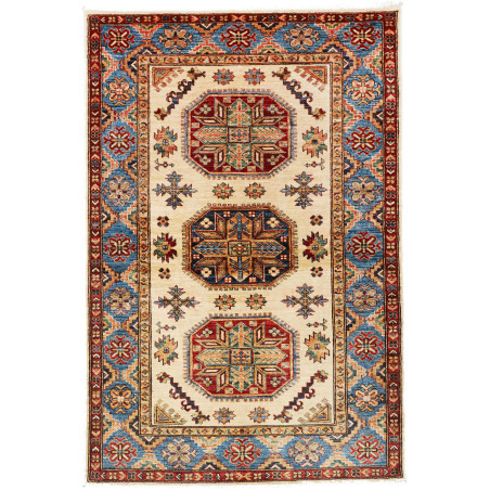Rug Kazak Fine Pakistan 125x187 Ivory Blue