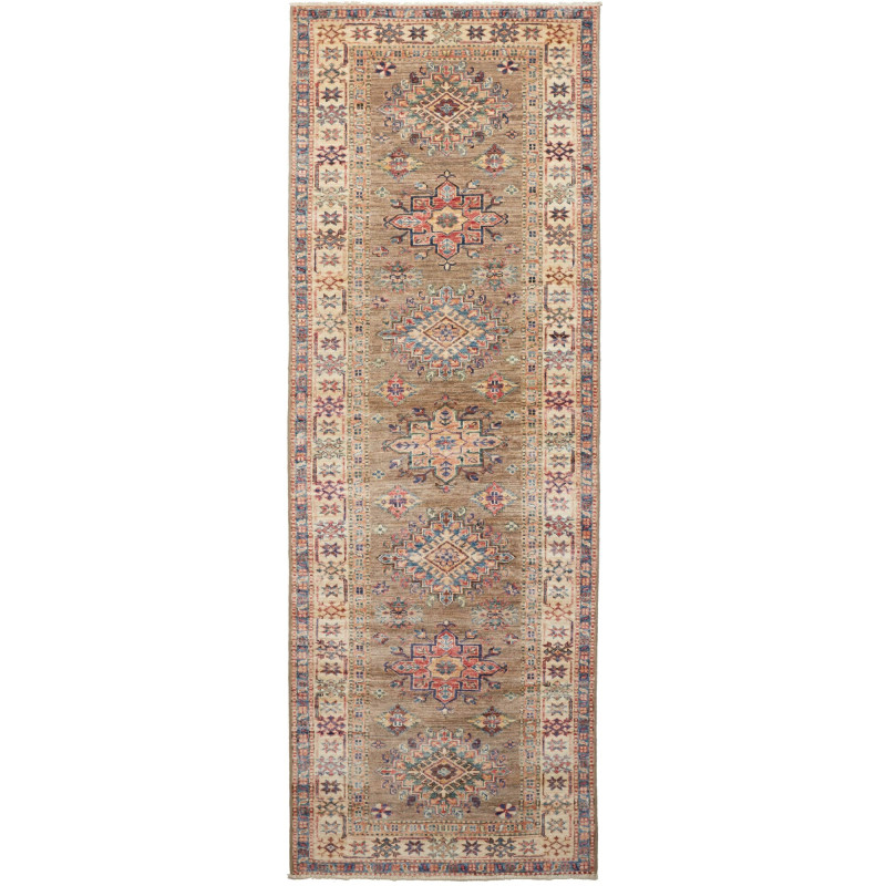 Rug Kazak Fine Pakistan 82x235 Earthy Brown Bei