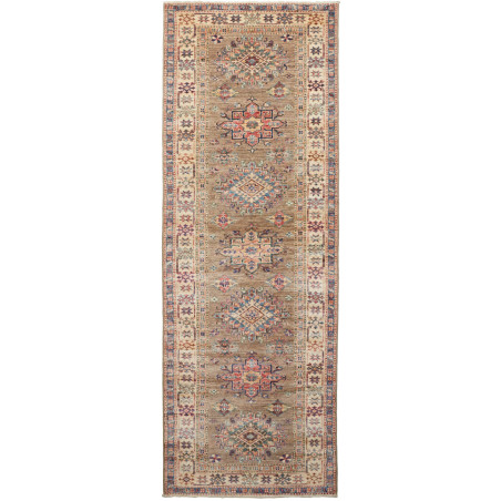 Rug Kazak Fine Pakistan 82x235 Earthy Brown Bei