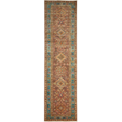Rug Kazak Fine Pakistan 82x298 Terracotta Brown