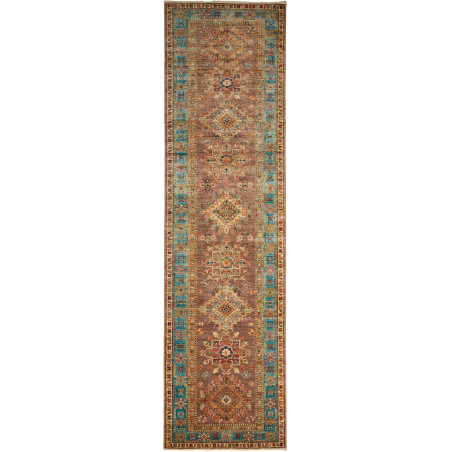 Rug Kazak Fine Pakistan 82x298 Terracotta Brown