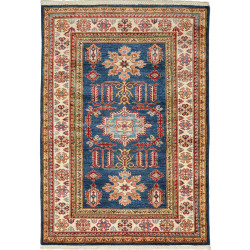 Rug Kazak Fine Pakistan 103x148 Deep Blue Cream