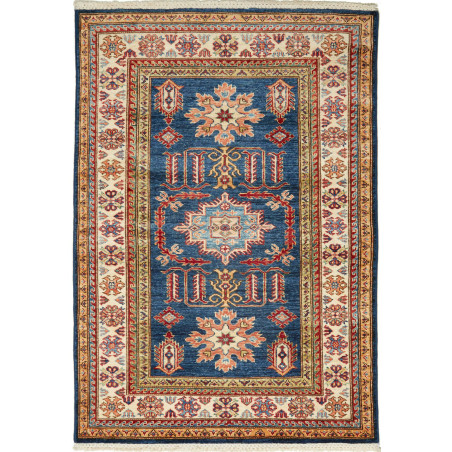 Rug Kazak Fine Pakistan 103x148 Deep Blue Cream