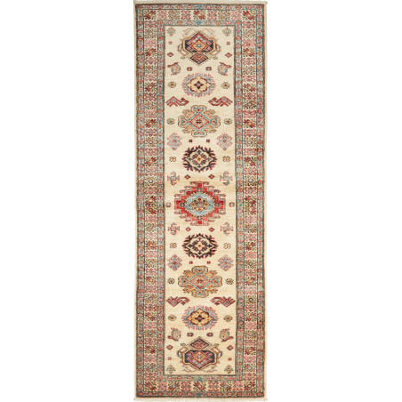 Rug Kazak Fine Pakistan 80x242 Ivory Red