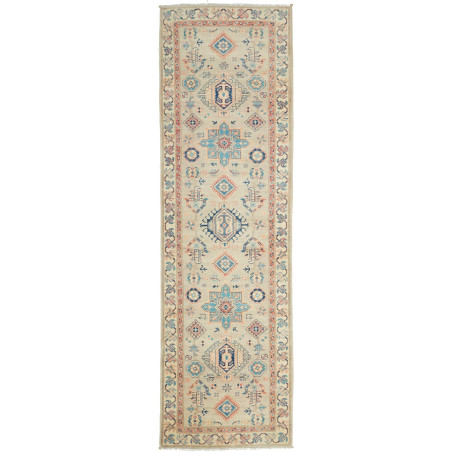 Rug Kazak Afghanistan 83x292 Muted Beige Sky Bl