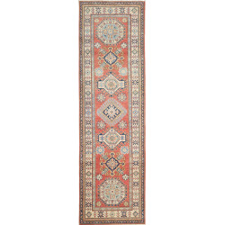 Rug Kazak Afghanistan 80x289 Terracotta Cream