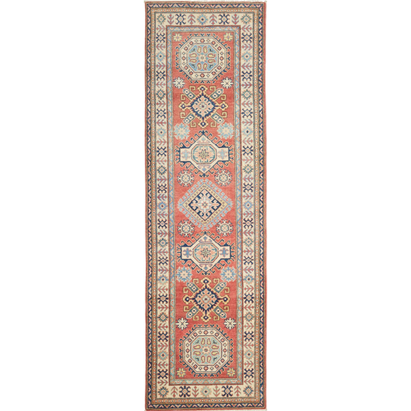 Rug Kazak Afghanistan 80x289 Terracotta Cream
