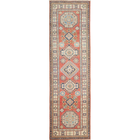 Rug Kazak Afghanistan 80x289 Terracotta Cream