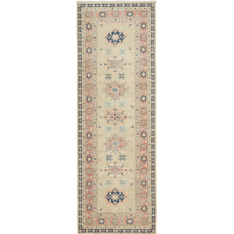 Rug Kazak Afghanistan 84x245 Muted Beige Navy B