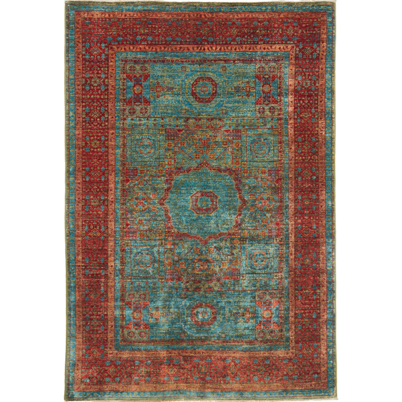 Rug Mamlouk Pakistan 124x182 Turquoise Terracot