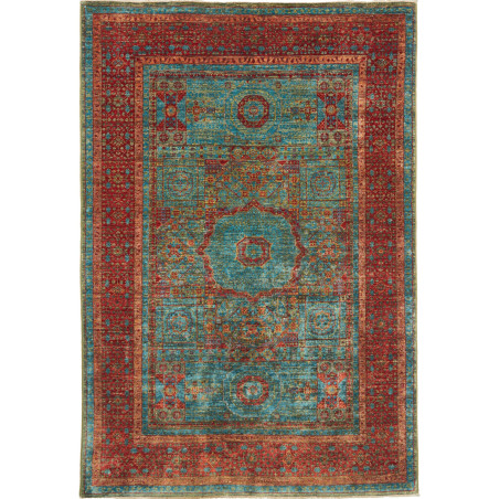 Rug Mamlouk Pakistan 124x182 Turquoise Terracot
